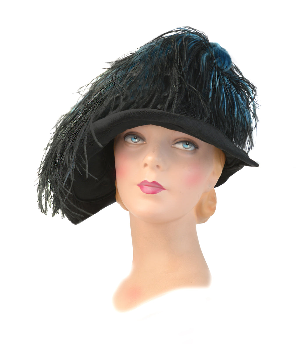 RARE! Museum-Worthy 1928 Jazz Age Couture Cloche Hand-Extended Ostrich Feathers | Exceptionally Fine Condition | NOT a Reproduction, As Seen In "Juicy History"