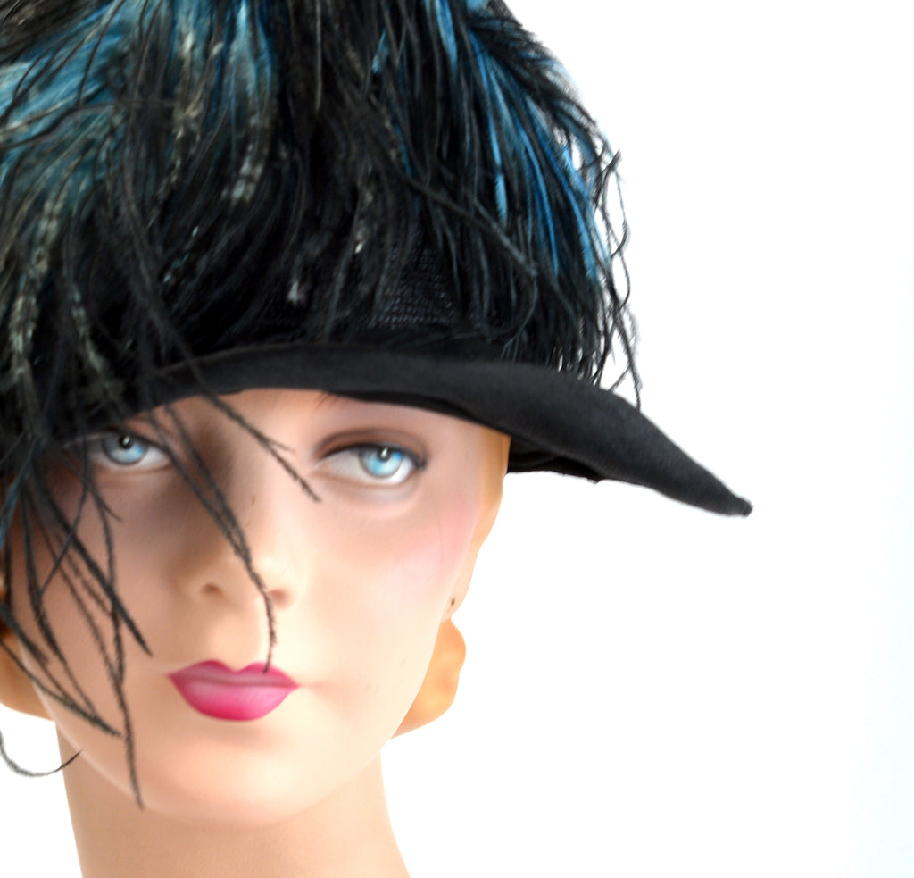 RARE! Museum-Worthy 1928 Jazz Age Couture Cloche Hand-Extended Ostrich Feathers | Exceptionally Fine Condition | NOT a Reproduction, As Seen In "Juicy History"