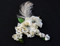 Vintage 1940s Silk Magnolia Millinery Trims with Ivory Ostrich Plume *Free Shipping