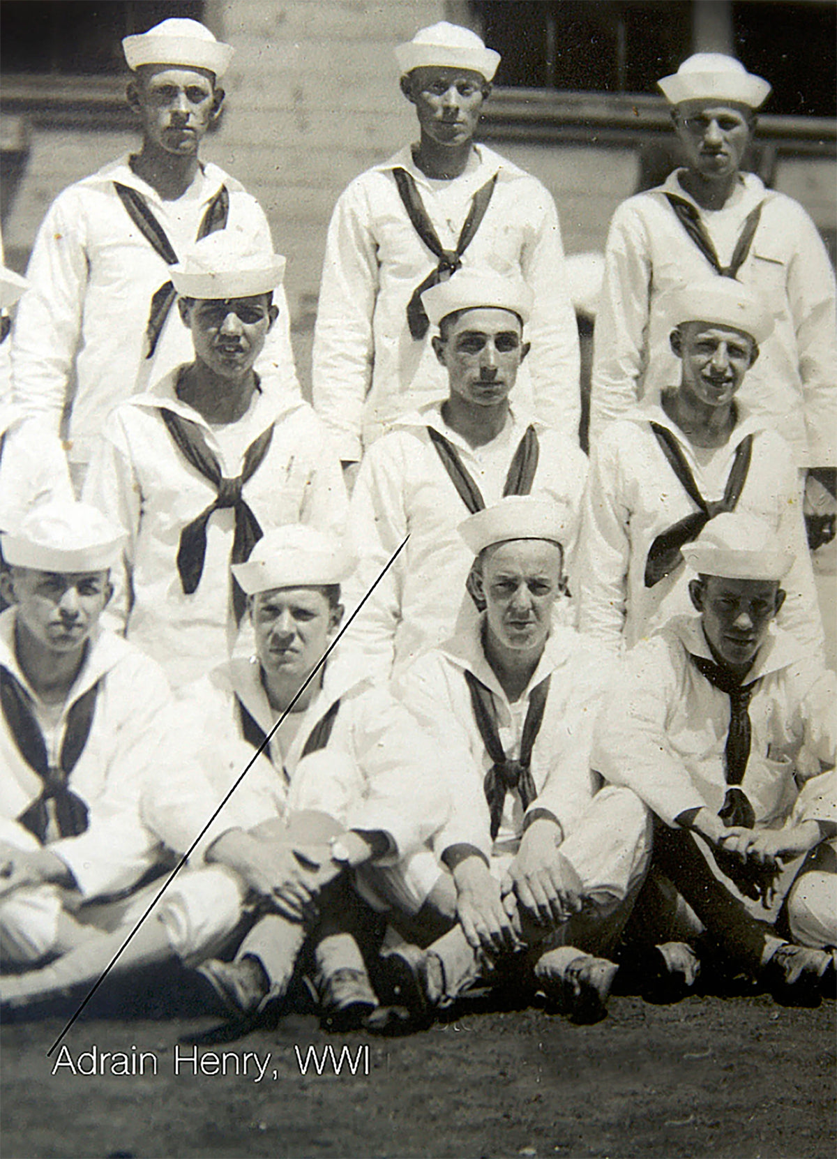 World War I U.S. Navy White Sailor Hat Cap with Original WWI Panoramic Photograph of Wearing This Exact Hat, Both Objects c. 1917–1919, *Free Shipping