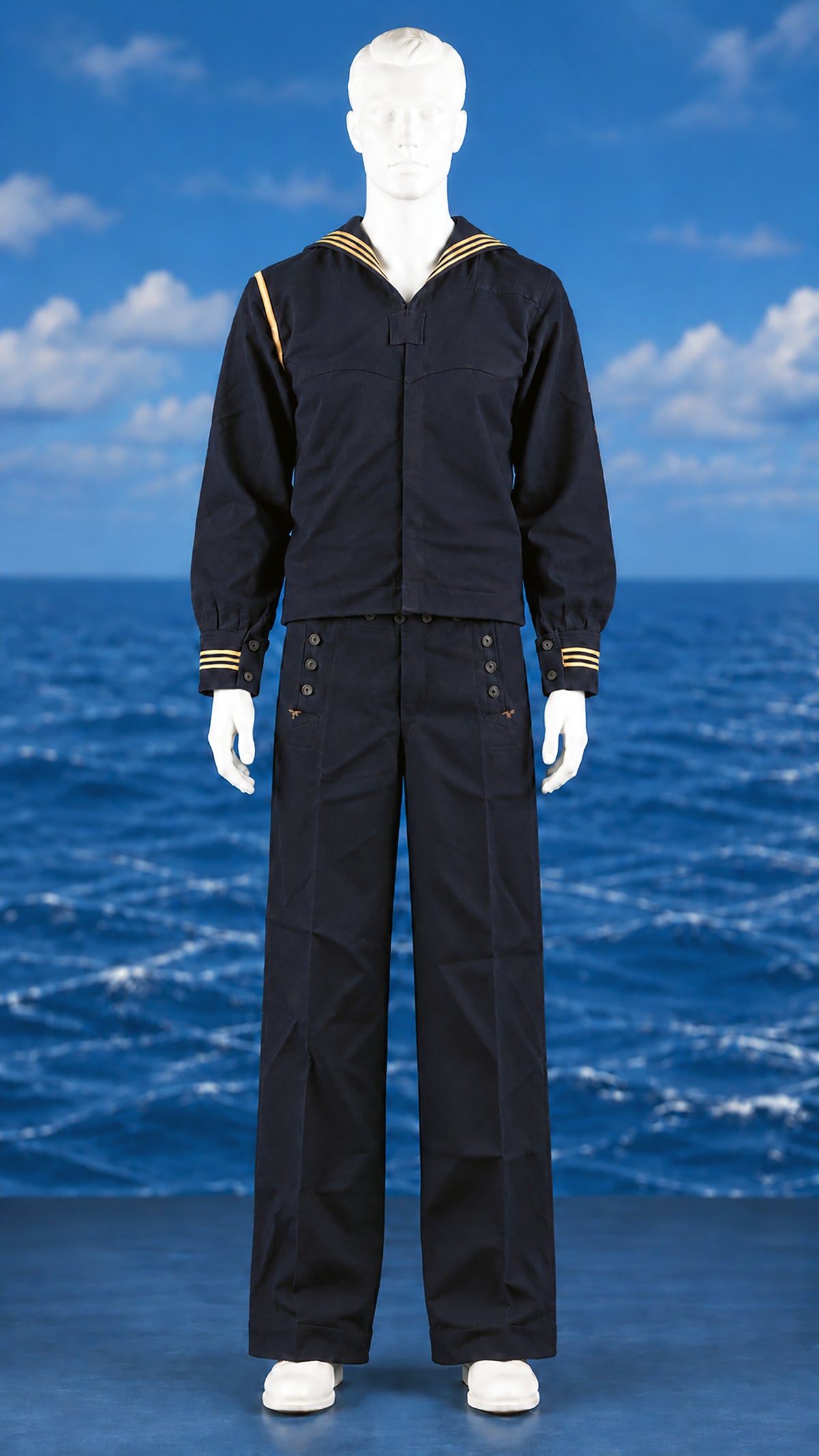 World War I U.S. Navy Gunner’s Mate First Class Uniform with Duffel Bag and Family Photograph of the Soldier Named Adrain, Dated 1917-1919, *Free Shipping
