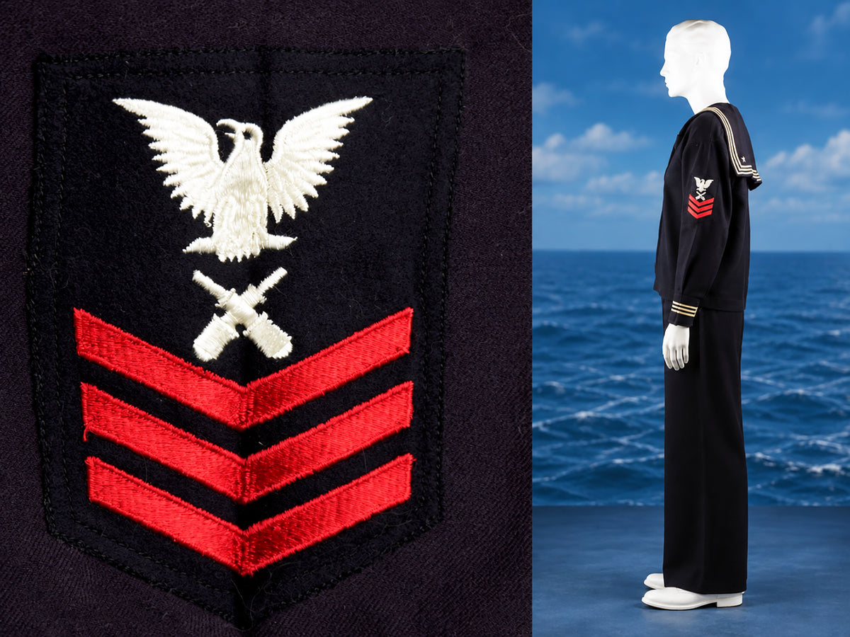 World War I U.S. Navy Gunner’s Mate First Class Uniform with Duffel Bag and Family Photograph of the Soldier Named Adrain, Dated 1917-1919, *Free Shipping