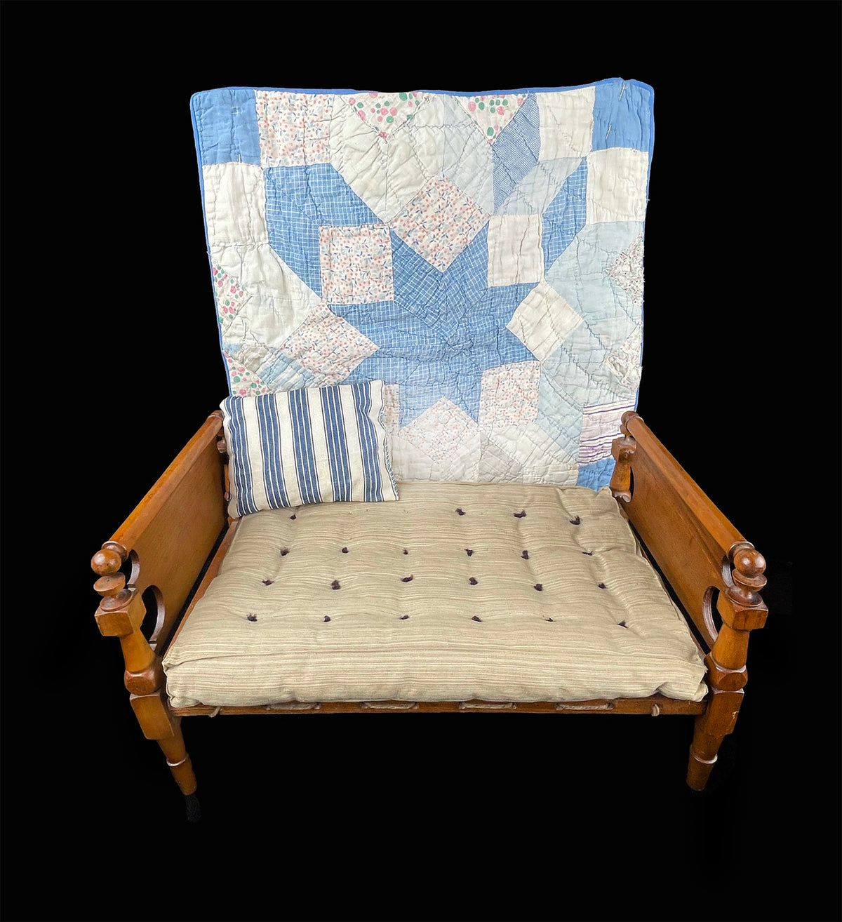 American Late Victorian Cottage-Style Doll Rope Bed, c. 1890–1910 *Free Shipping