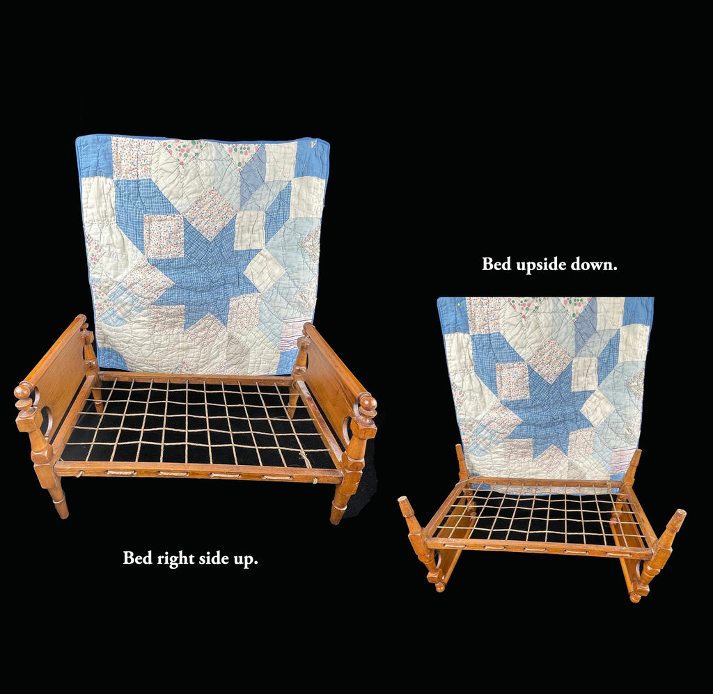 American Late Victorian Cottage-Style Doll Rope Bed, c. 1890–1910 *Free Shipping