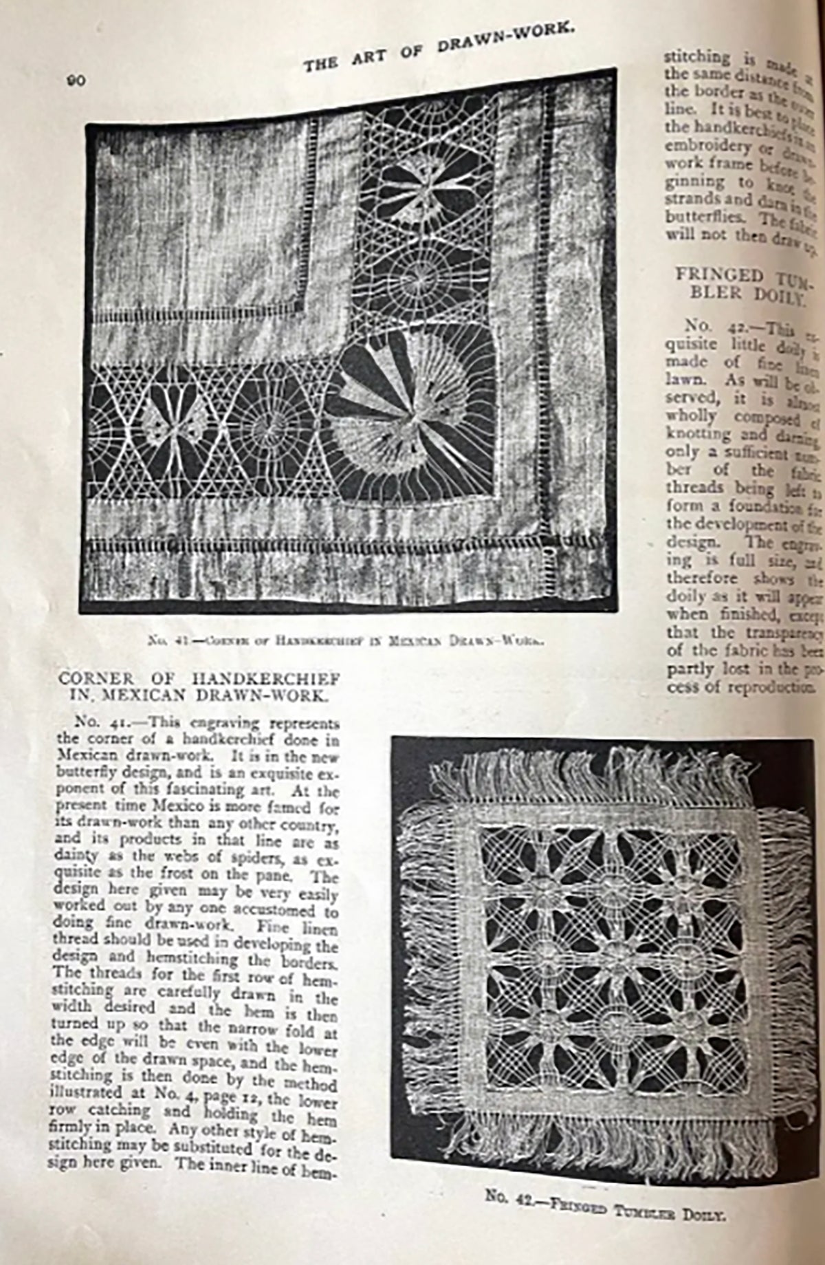 Antique Linen Edwardian Drawn Work and Pulled Thread Tutorial Book with Patterns, Publisehd London 1901, NOT a Reproduction! *Free Shipping