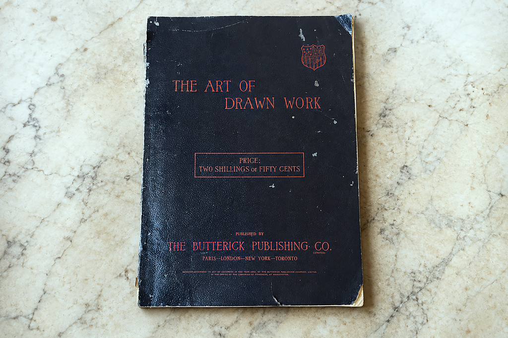 Antique Linen Edwardian Drawn Work and Pulled Thread Tutorial Book with Patterns, Publisehd London 1901, NOT a Reproduction! *Free Shipping