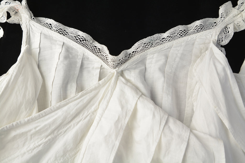 Rare Edwardian Bust Improver, Circa 1901 Cotton Batiste with Extensive Interior Ruffle Construction Authentic Period Example. Not a Reproduction.