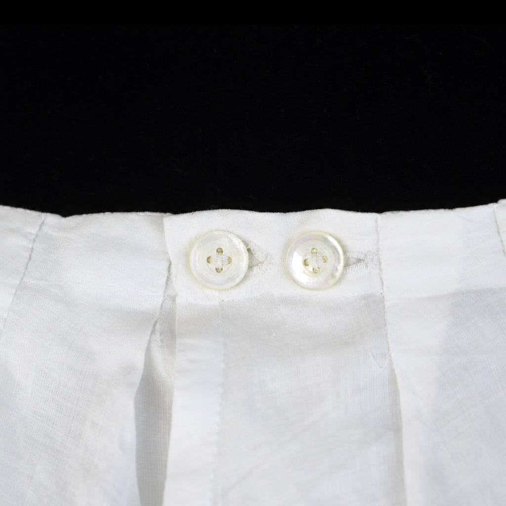 Authentic c. 1860 Hand-Sewn Linen Split Drawers (Antique Underwear) with Handmade Silk Lace, *Free Shipping