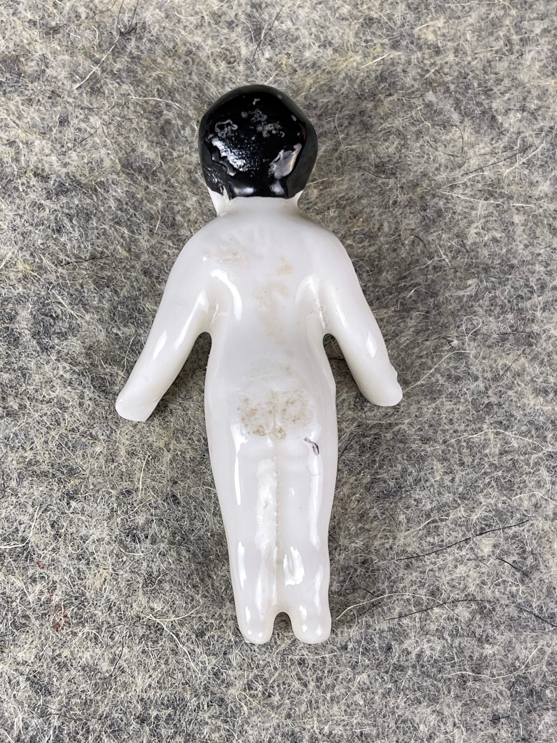 Scarce Victorian Dollhouse Dolls  c. 1880 Frozen Charlotte & Frozen Charlie Miniature Dolls, Set of Three As Seen in "Juicy History"