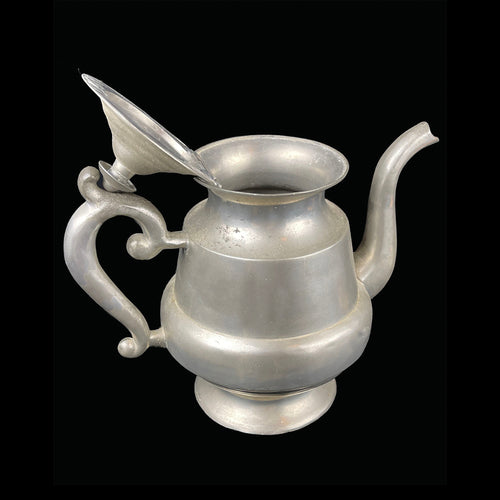 Antique Late Regency Period Handmade Pewter Teapot, Circa 1830
